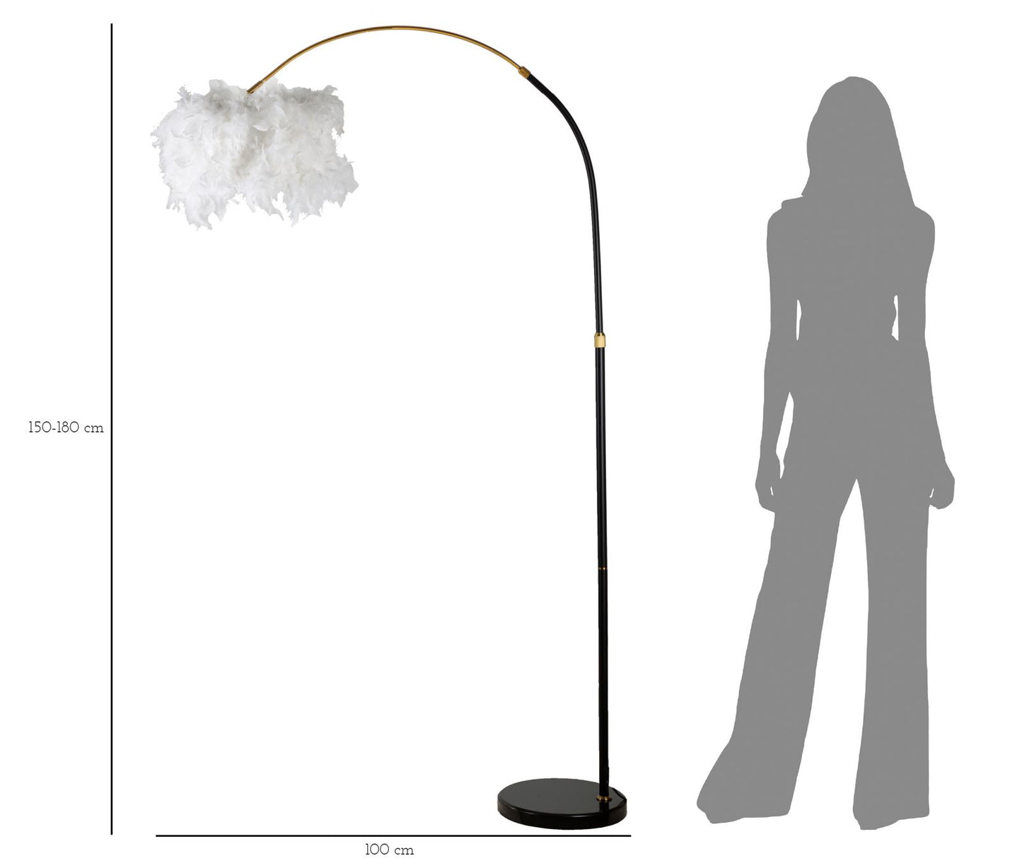 Boogvloerlamp Arc Plur Glam 150x100x100 cm
