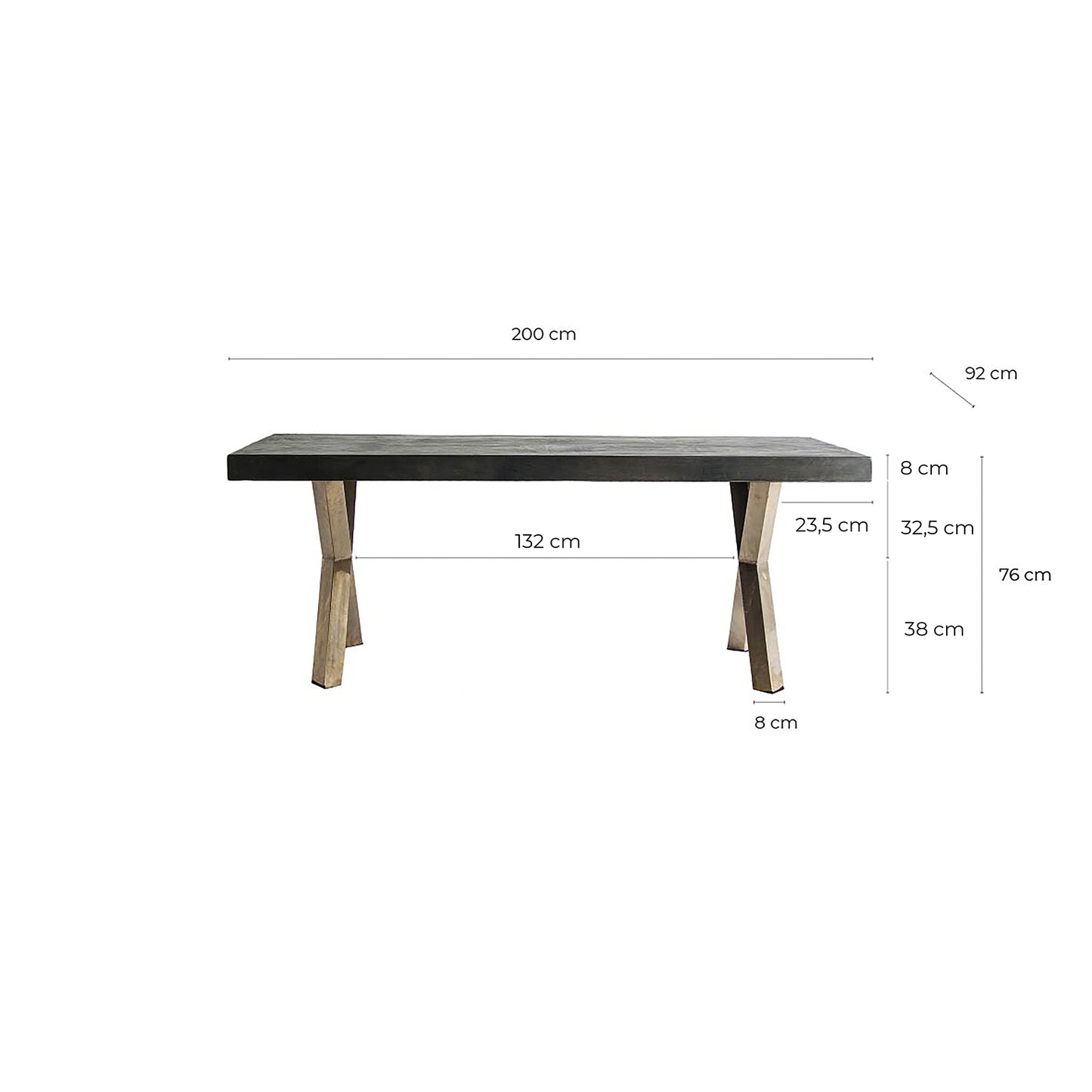 Kapie Eettafel S.Virton 200x90x76 cm