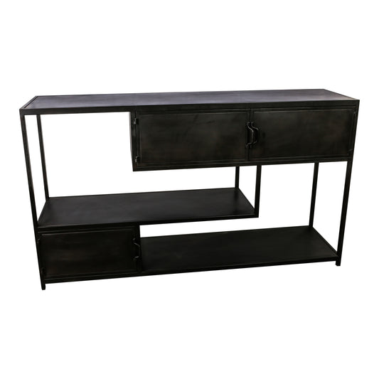 Duana Playful Rusty Black Iron Low Cabinet