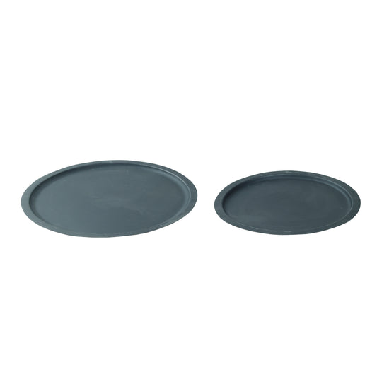 Eben Grey Iron Plate Round Set Of 2