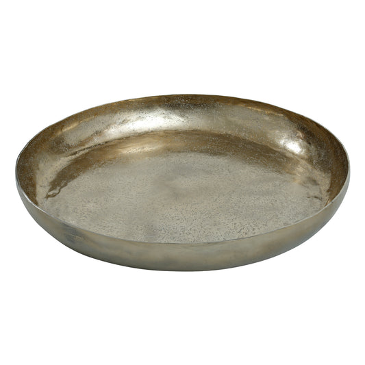 Blisse Gold Aluminium Hammered Bowl Round L