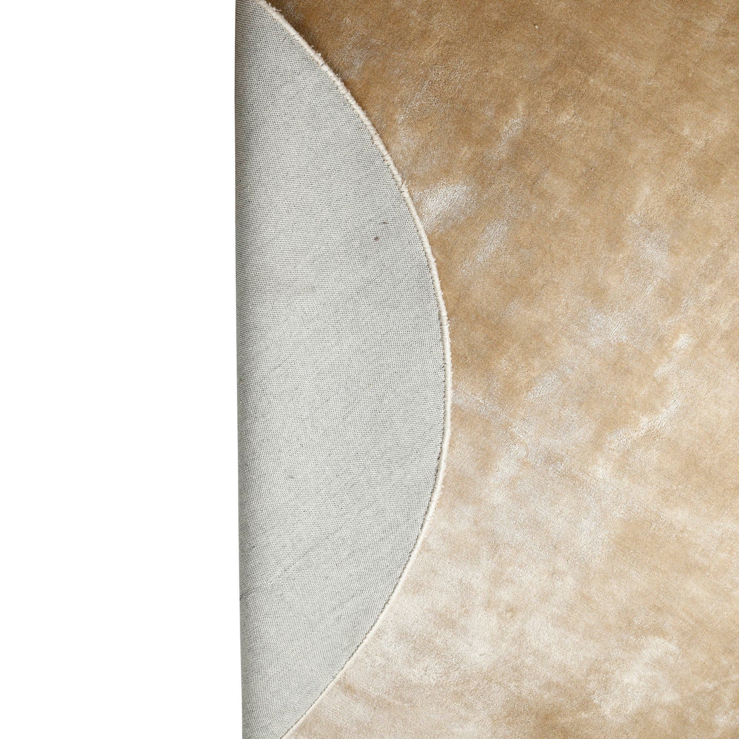 Flavia Taupe Viscose Handwoven Carpet Round S