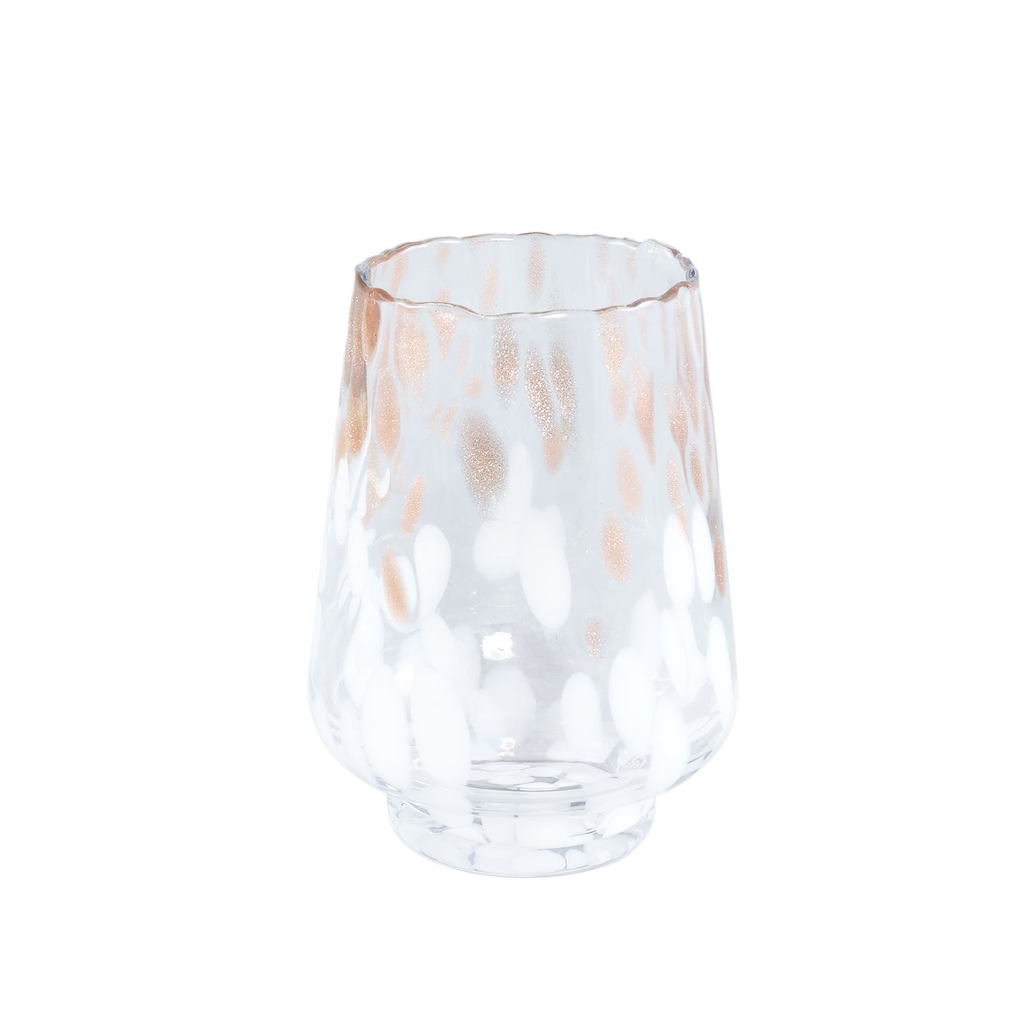 Angelina White Gold Dots Glass Stormlight Round S