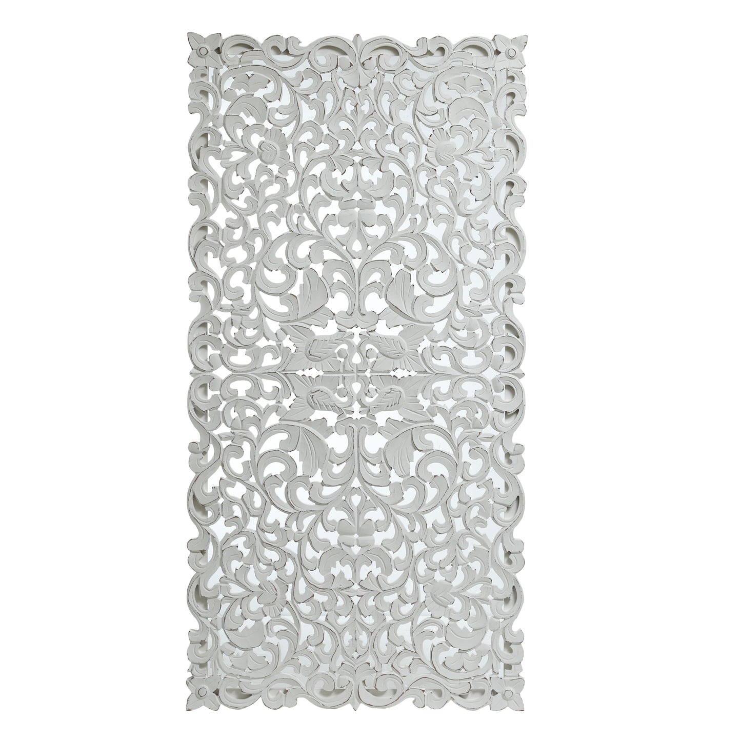 Livvy White Antique MDF Carved Wall Panel Rec