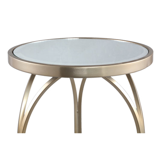 Rikka Gouden IJzeren Elfje Sidetable Spiegeltop Rond S 66x35x35 cm