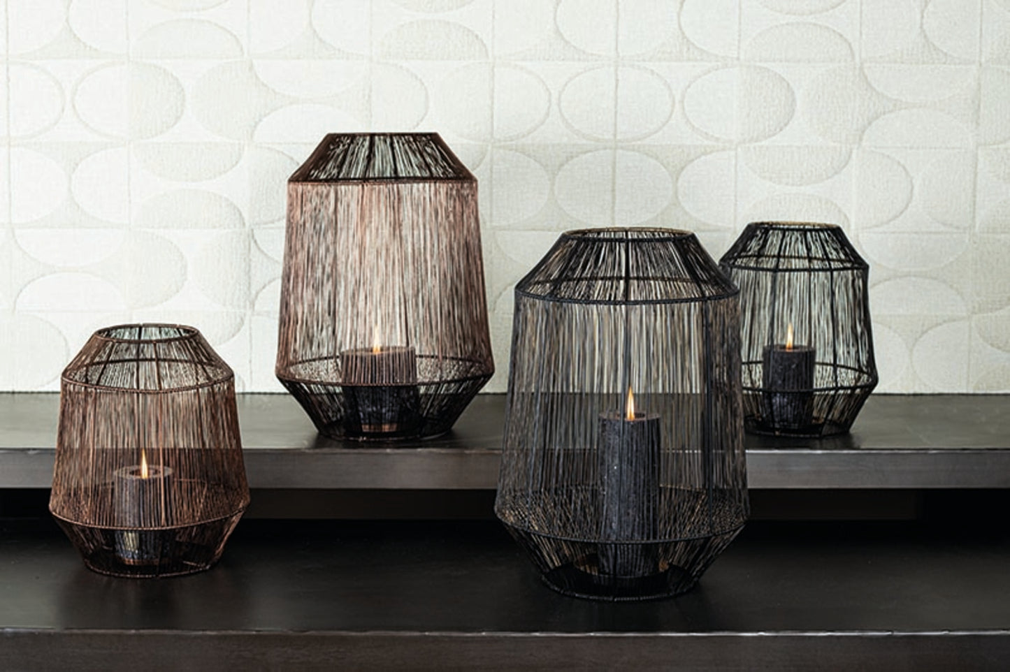 Justy Copper Iron Wired Stormlight Round S