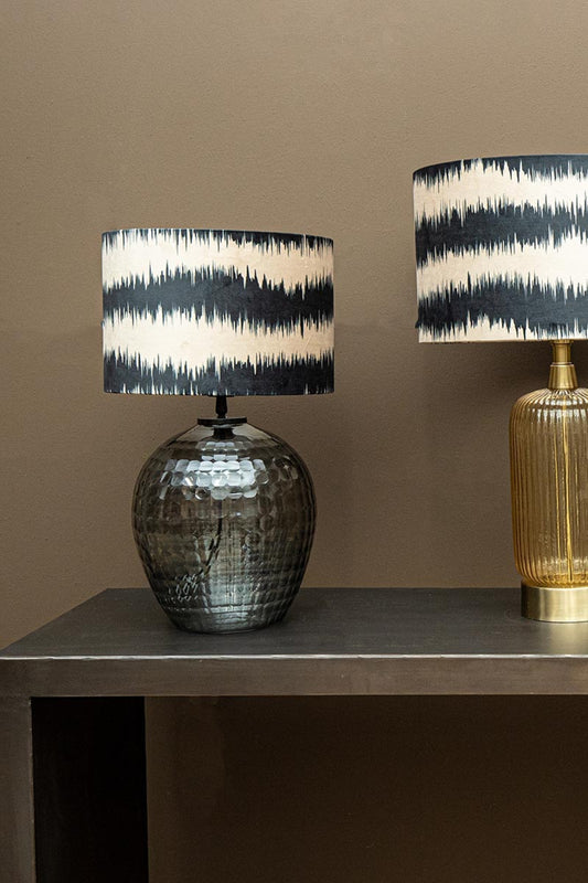 Mexim Grey Smoked Glass Lampbase Round