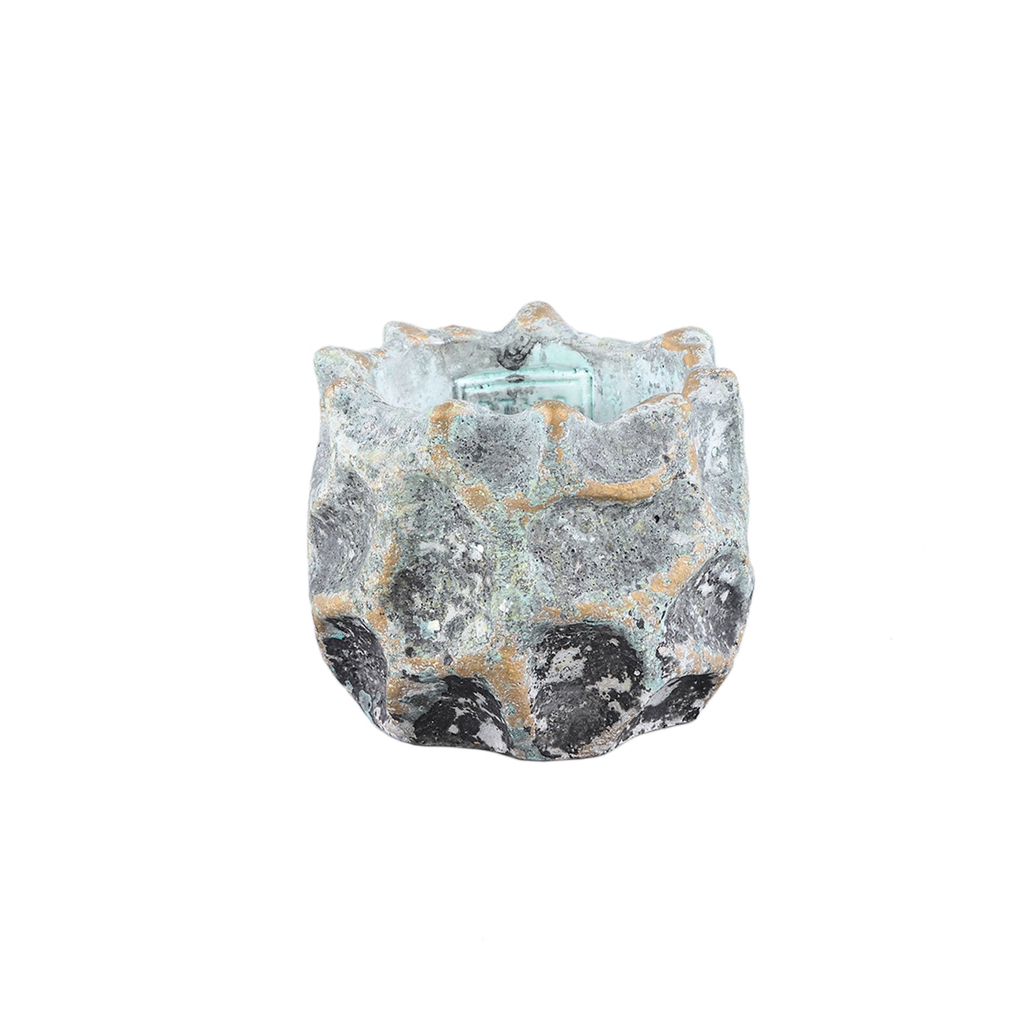 Kixx Grey Cement Pot Angled Shapes Round XS