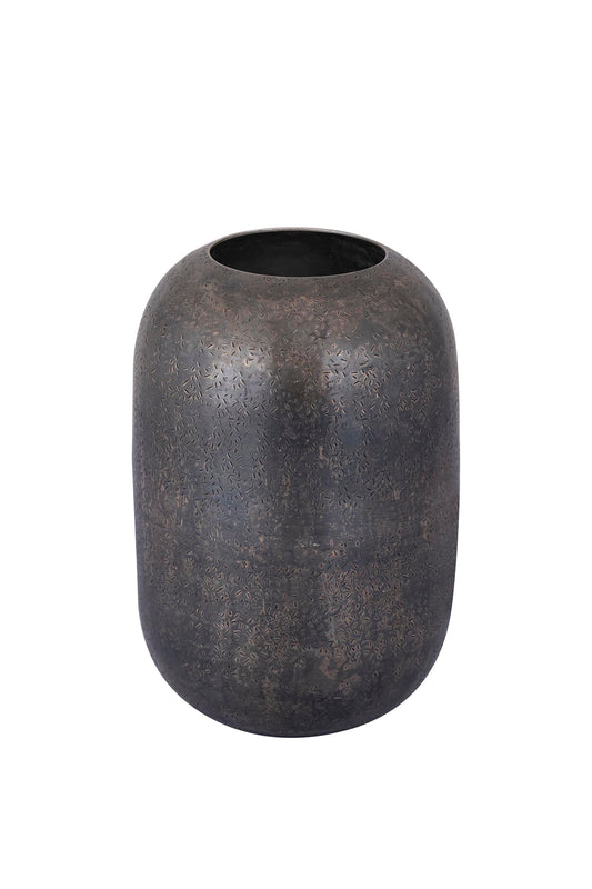 Yourne Black Rustic Aluminum Pot Bulb Round S