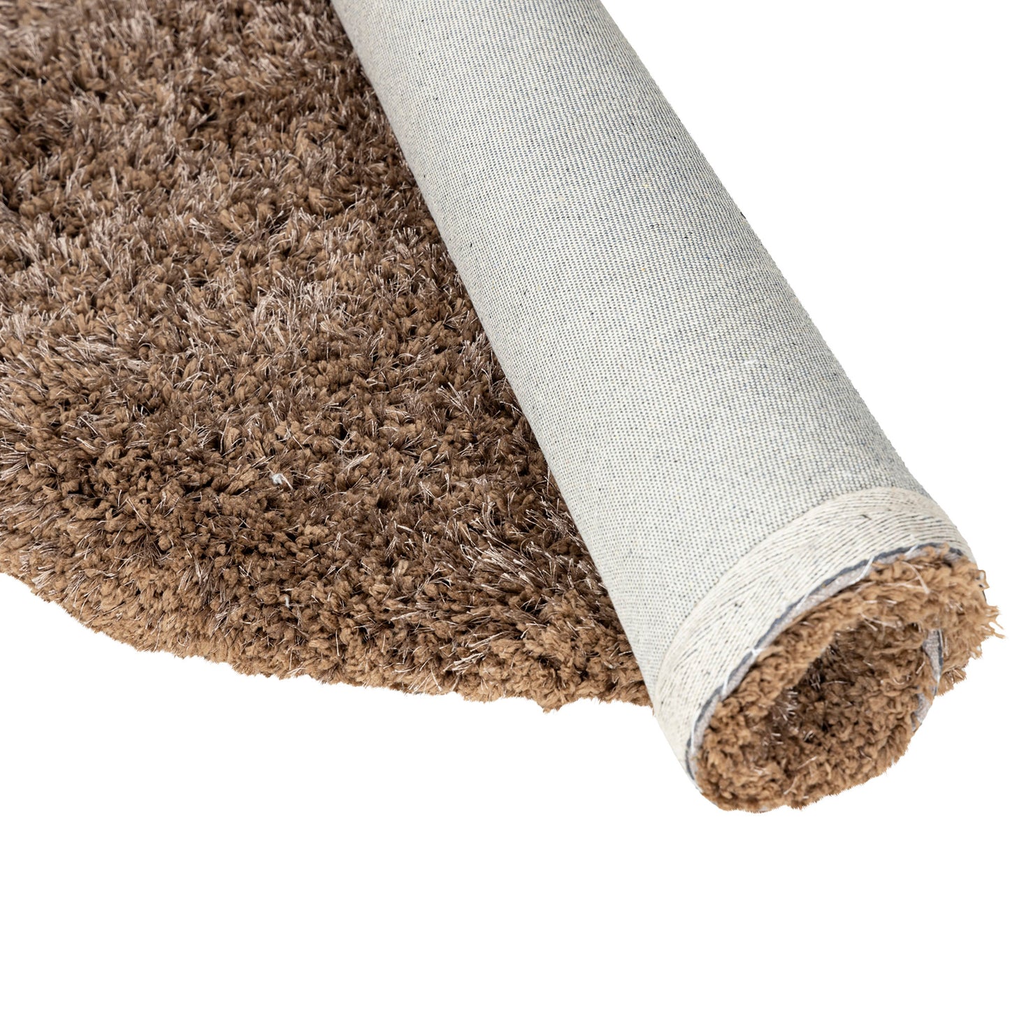 Jups Bruin Handgeweven Vloerkleed Rond S 1x160x160 cm