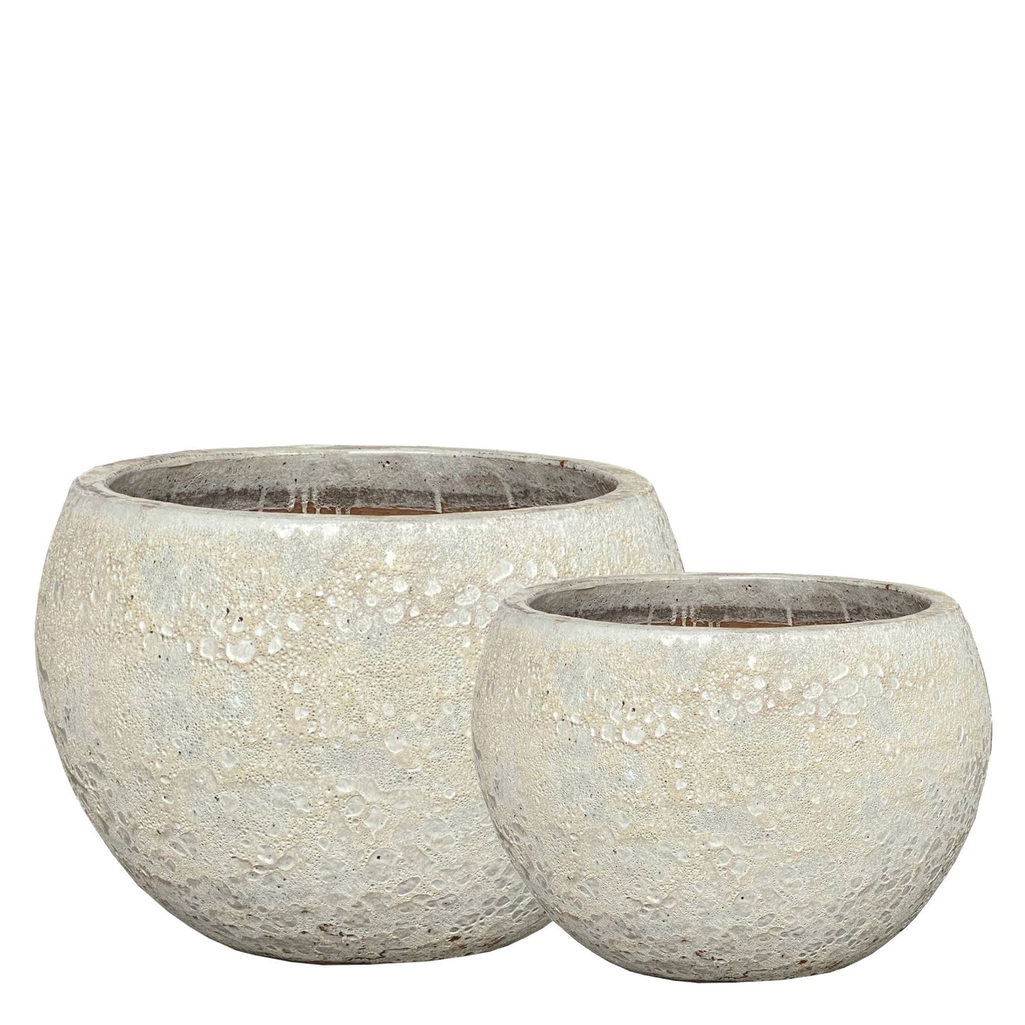 Javier Grey Ceramic Bowl Pot Round Set Of 2