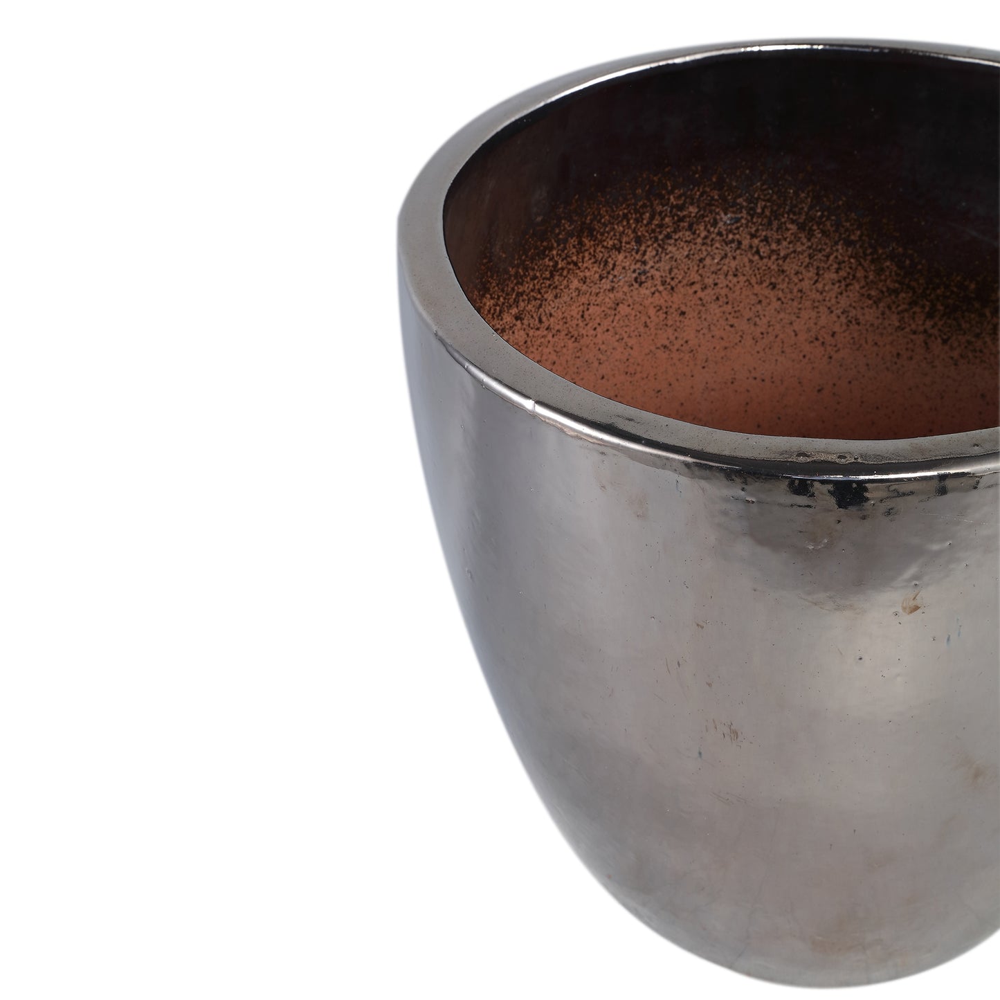 Mylie Silver Ceramic Pot Shiny Round SV4