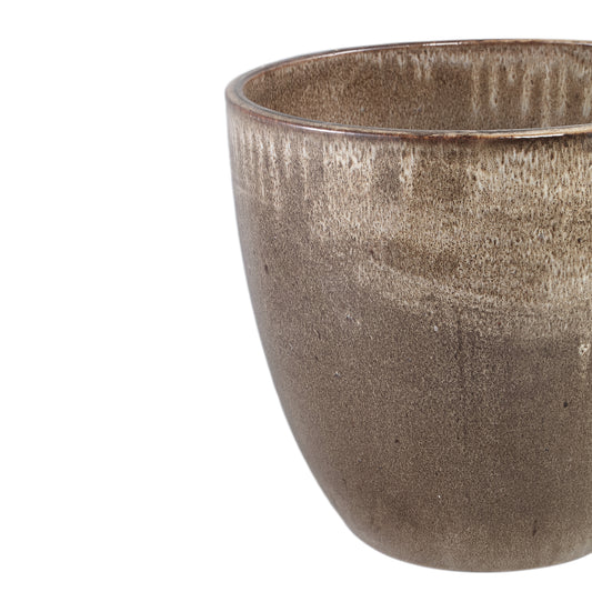 Aleix Bruine Keramische Pot Rond Set van 2 35x34x34 cm