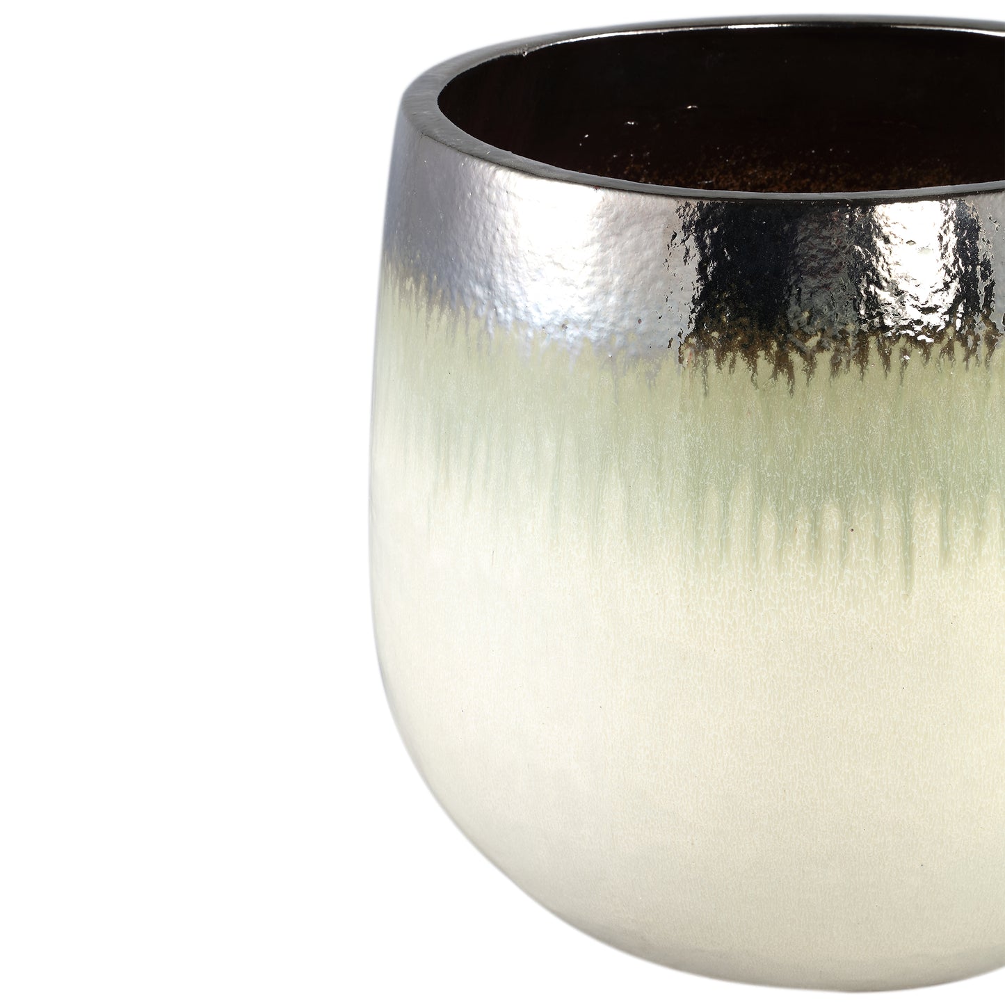 Oliver Cream Ceramic Pot Ombre Round SV3