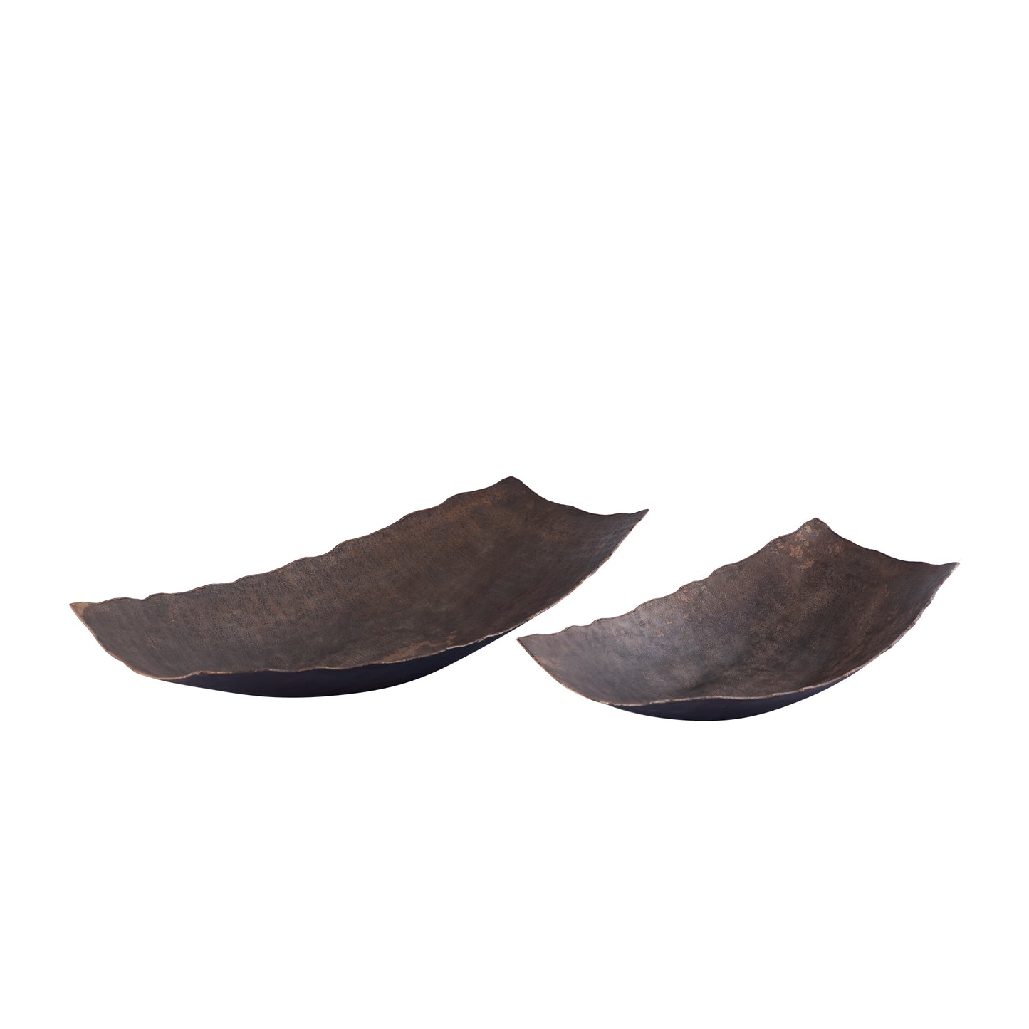 Semin Copper Alu Rectangle Rustic Bowl Wavy Edge S