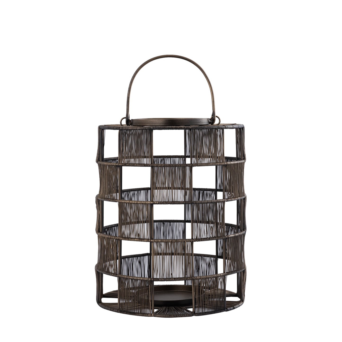 Stenn Brass Iron Round Wired Lantern Squares S