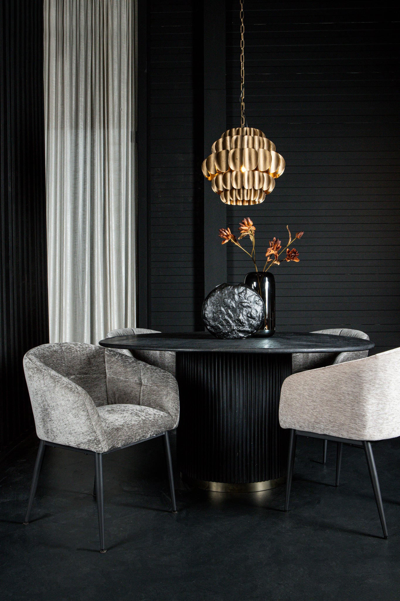 Jeno Anthracite 16 Aura Fabric Dining Chair (set of 2)