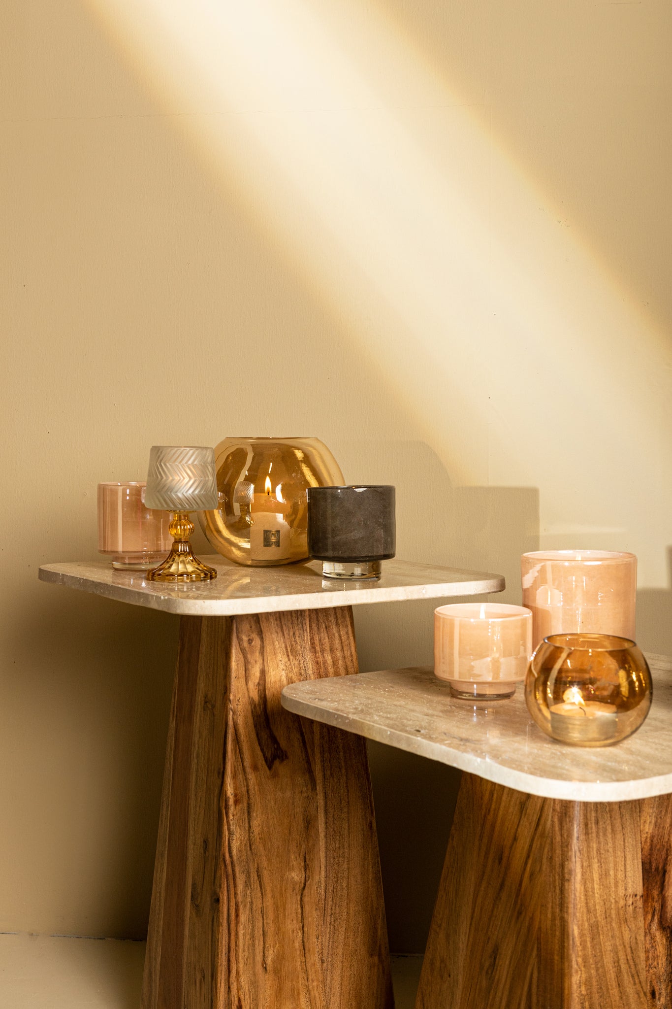 Josiah Brown Glass Tealight On Base L