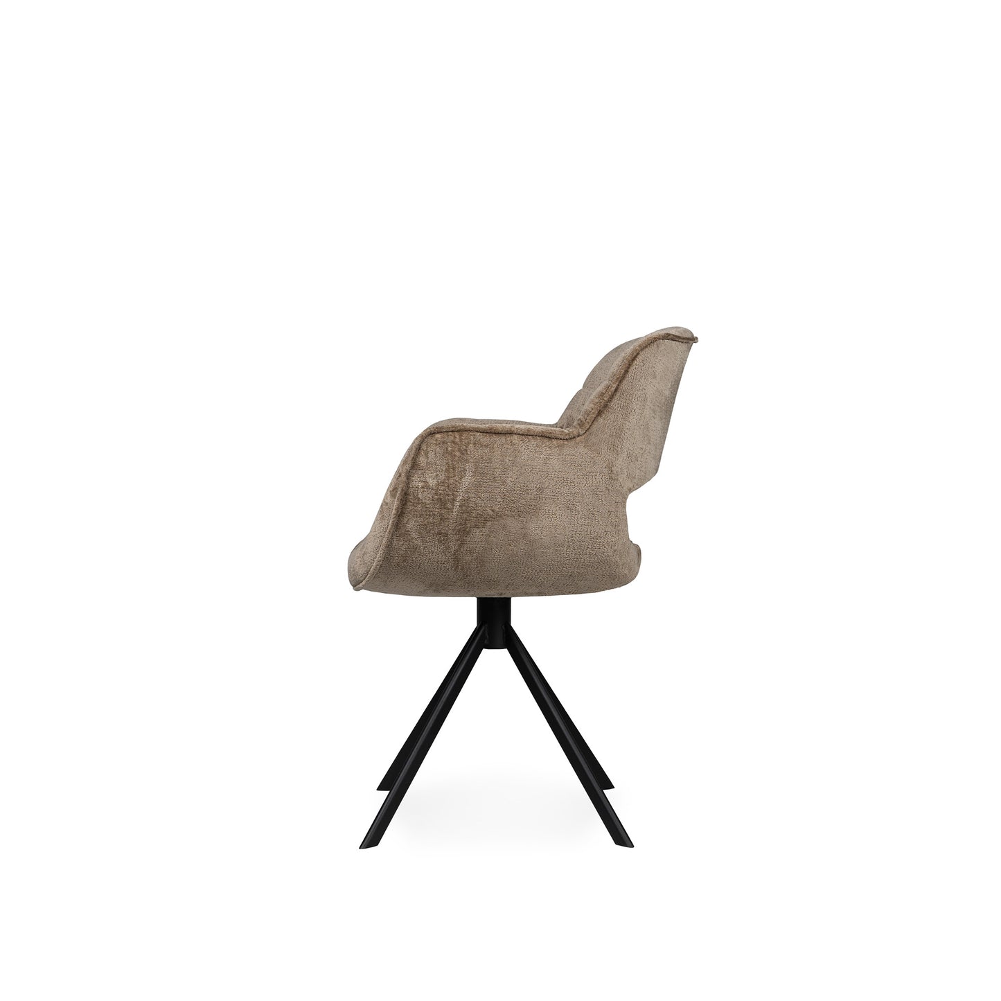 Link Dining Chair Beige Fabric With Metal Legs