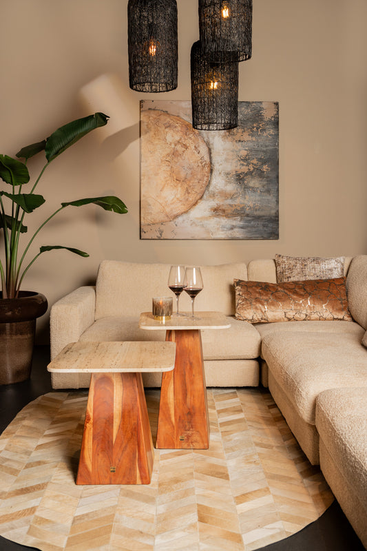 Megga Brown Big Glazed Ceramic Pot Thick BorderSV2