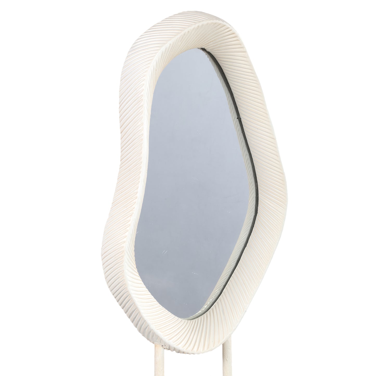 Eilish White Poly Organic Mirror On Mdf Base High
