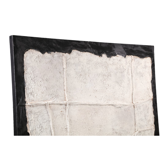 Suyen White Canvas Wall Panel Abstract Lines