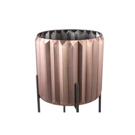 Eleyza Copper Round Iron Pot On Metal Base L