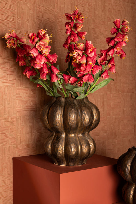 Niek Bronze Ceramic Pot Round Shaped Bulb L