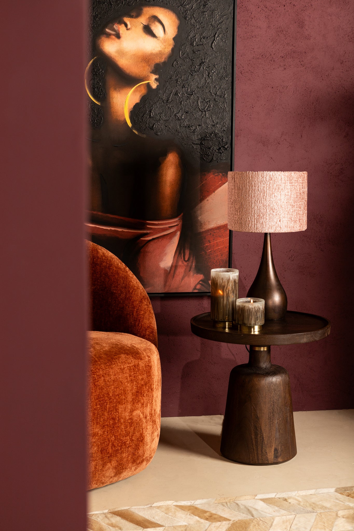 Charlize Bronze Iron Round Floor Lamp Base S