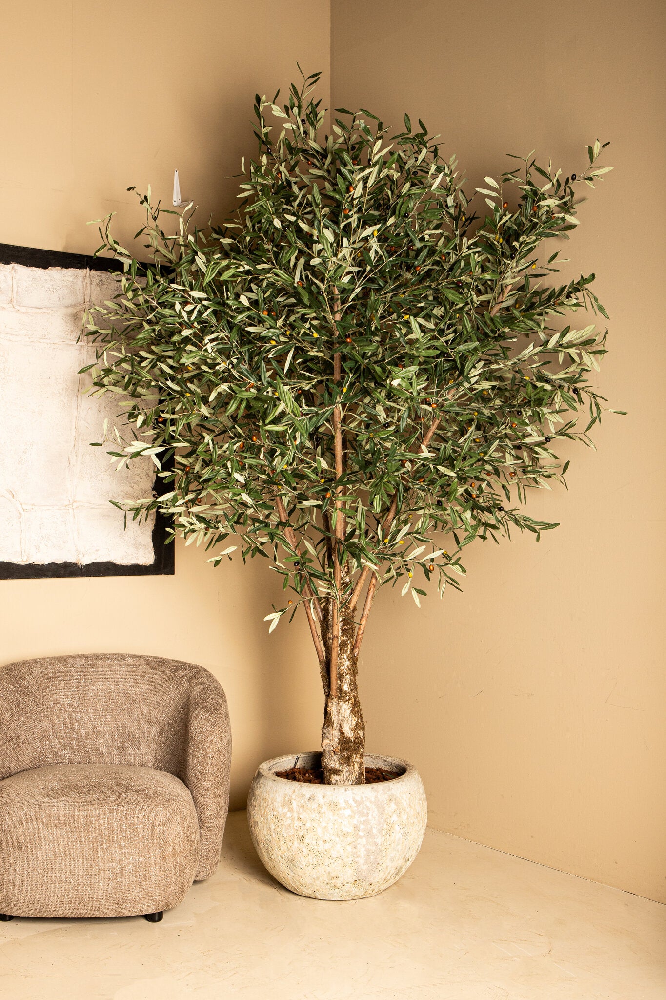 Tree Groene Olijfboom In Kunststof Pot 265x140x140 cm