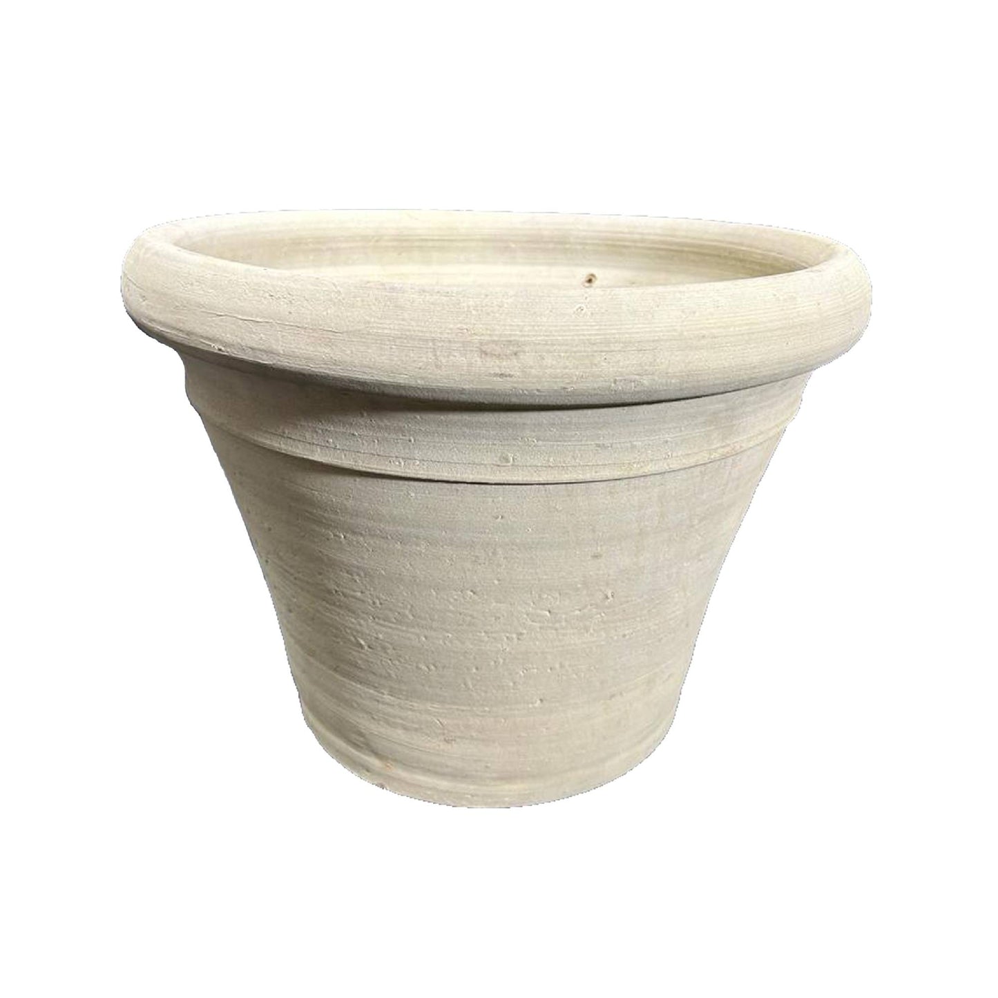 Alexis Beige Terracotta Round Pot With Border L