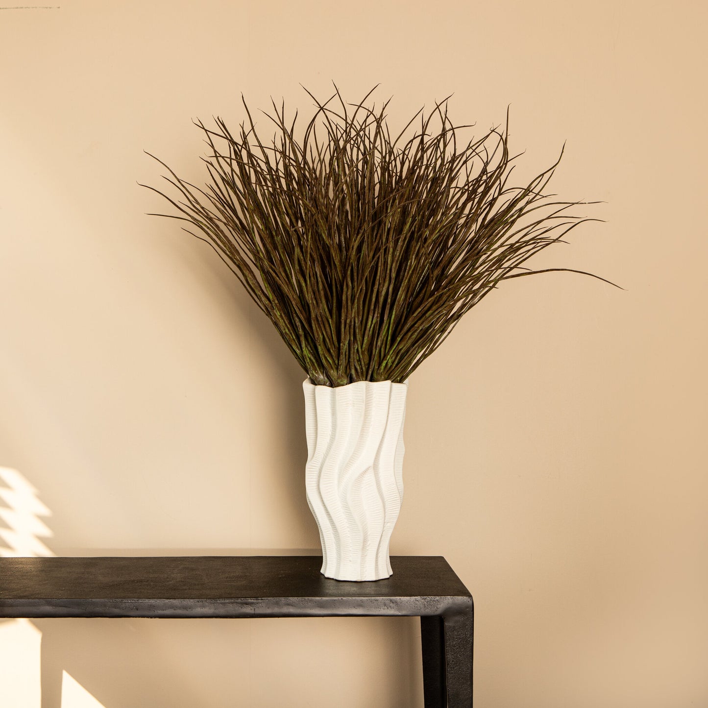 Leaves Plant Bruine Kunstgras Spray Set van 12 Stuks 60x58x58 cm