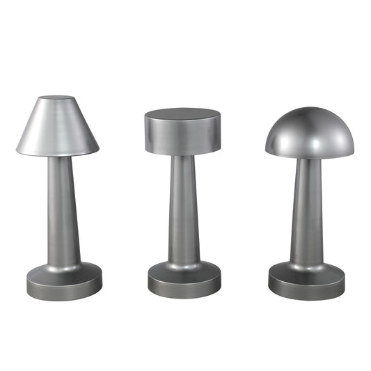 SaraAnn Zilveren Aluminium LED Tafellamp Driehoekige Kap 23x9x9 cm