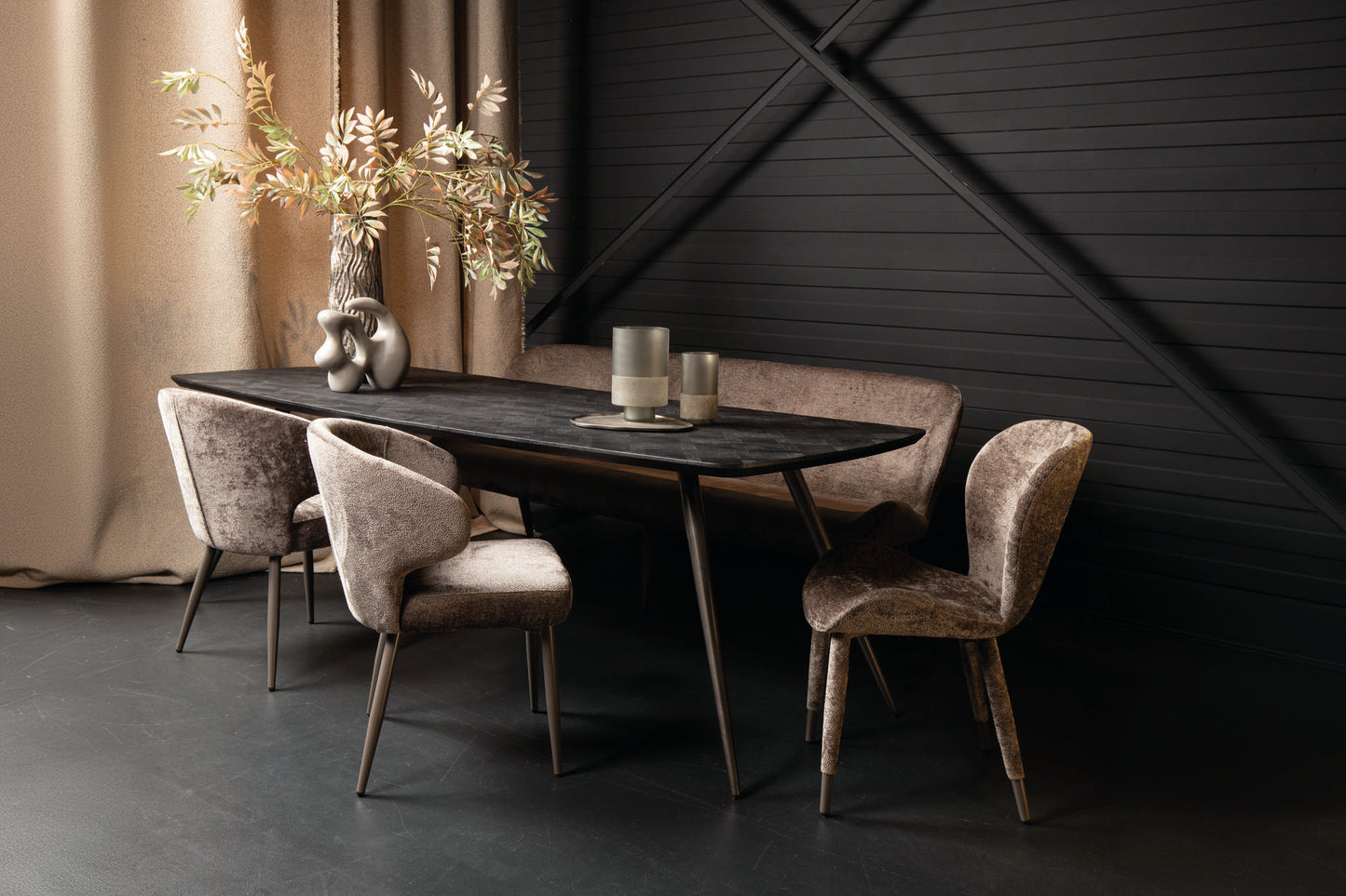 Thor Mocca Dining Chair Aphrodite Fabric Leg (set of 2)