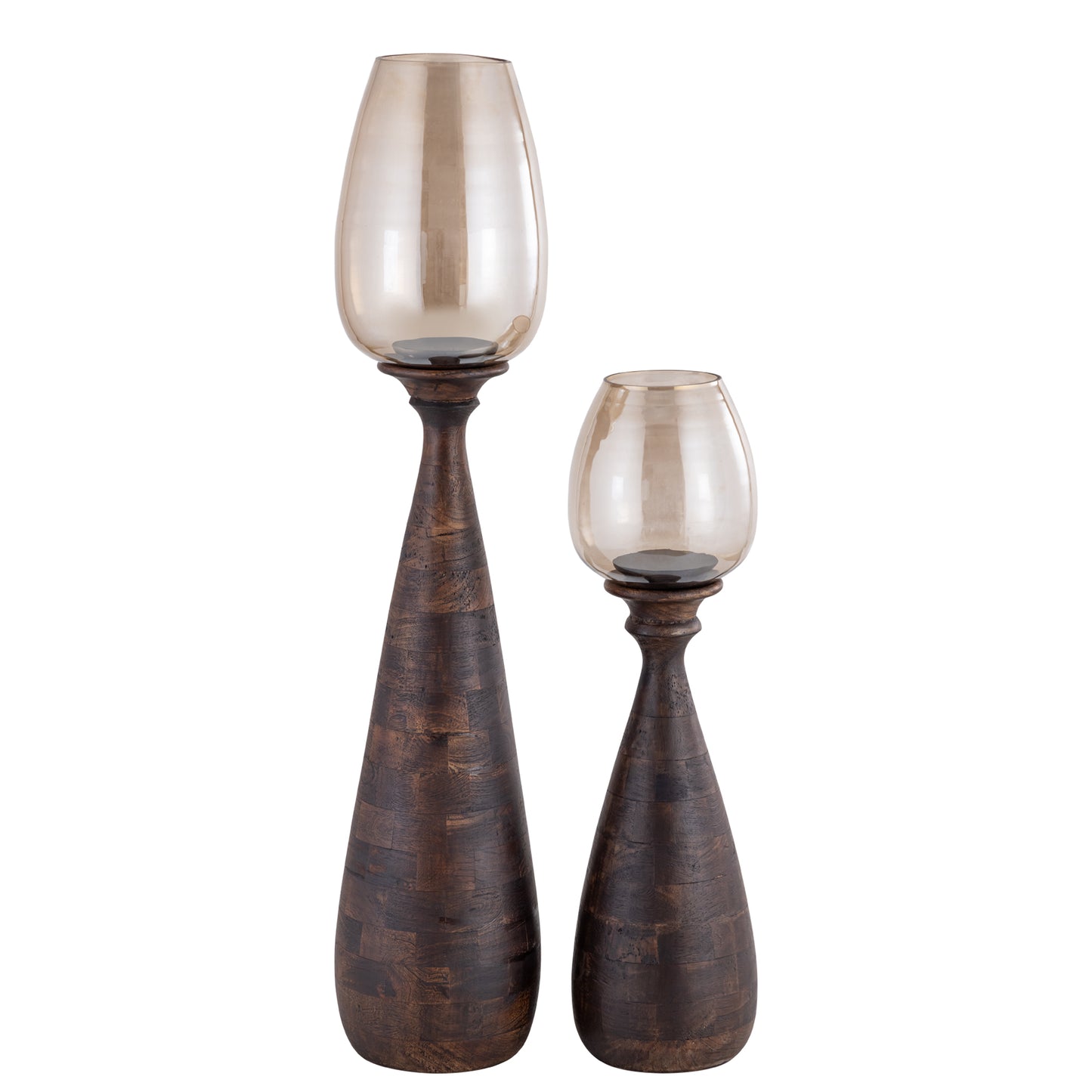 Midi Brown Mango Wood Stormlight Luster Glass S