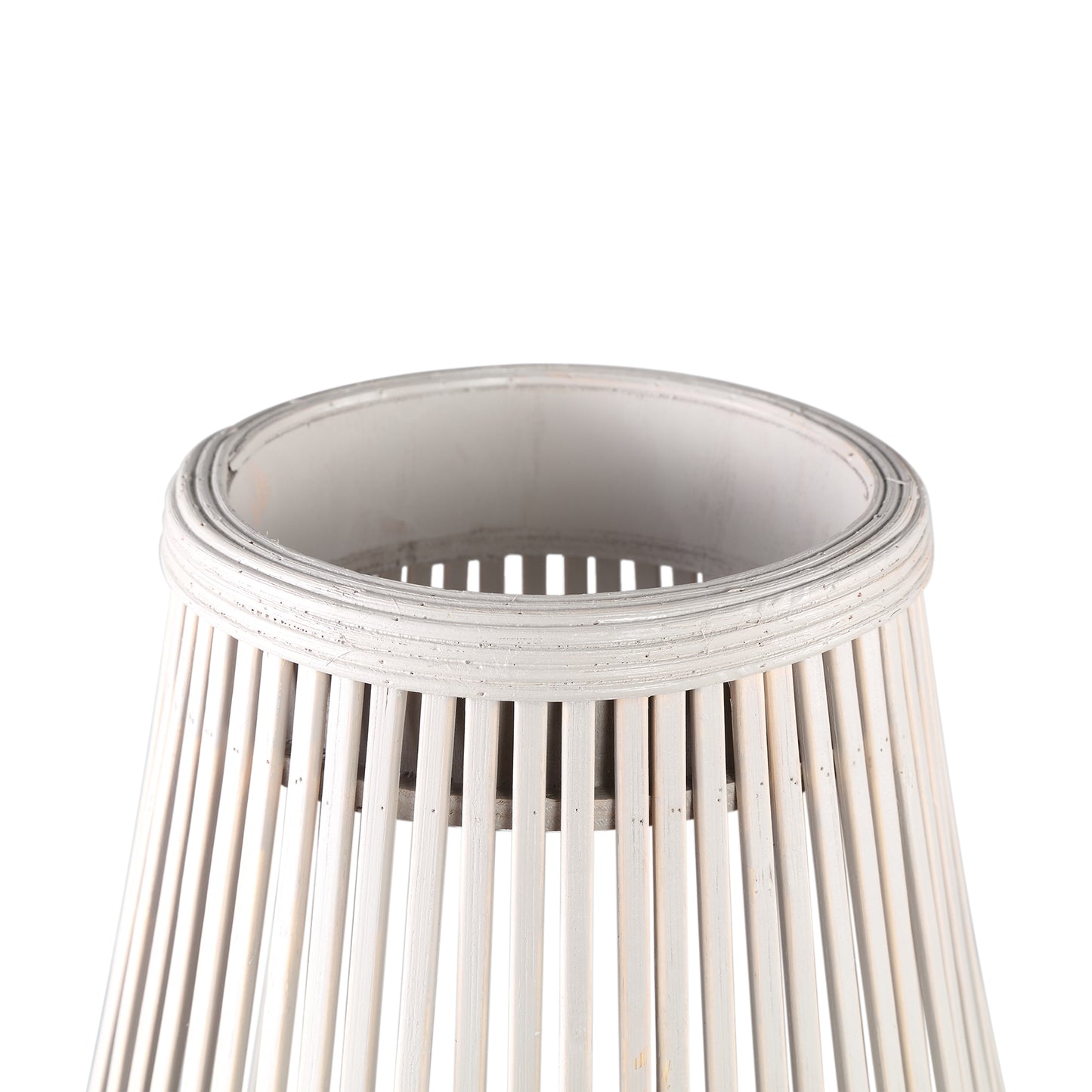 Lysia Sand Round Bamboo Lantern With Glass L