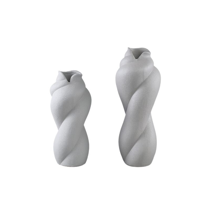 Donnella Taupe Keramische Pot Set van 2 Stuks 35x16x16 cm