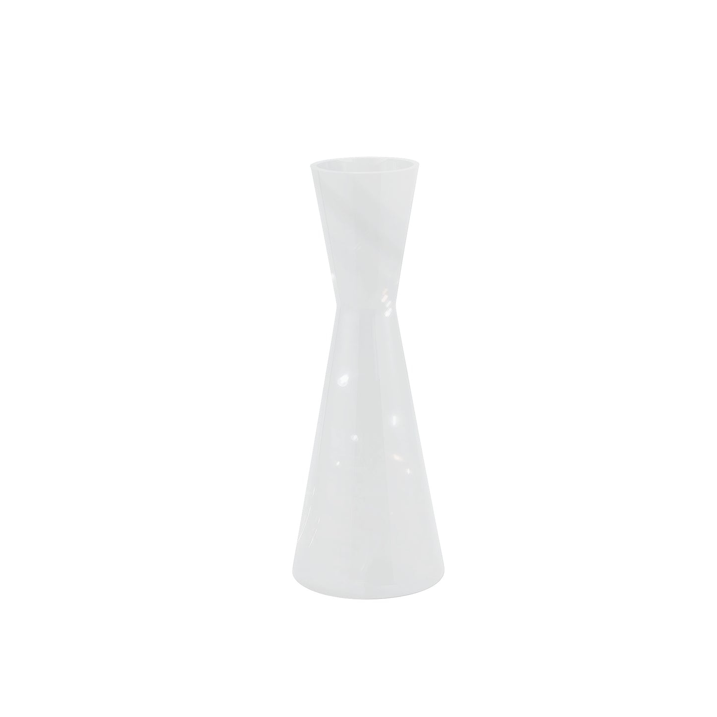 Corena White Glass Vase Solid Black Double Cone S