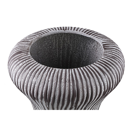 Kayson Brown Ceramic Rough Glazed Pot Round S