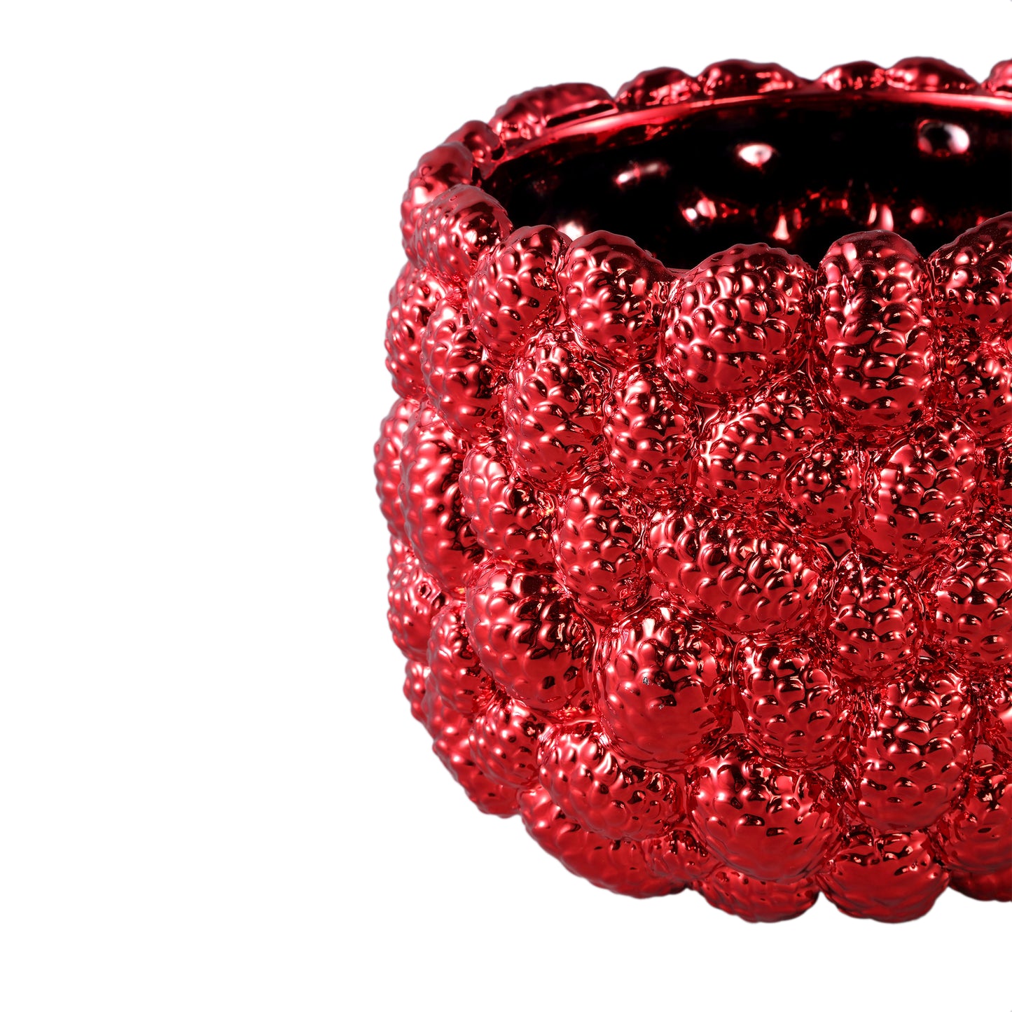 Francisca Red Ceramic Metallic Glazed Pot Pines L