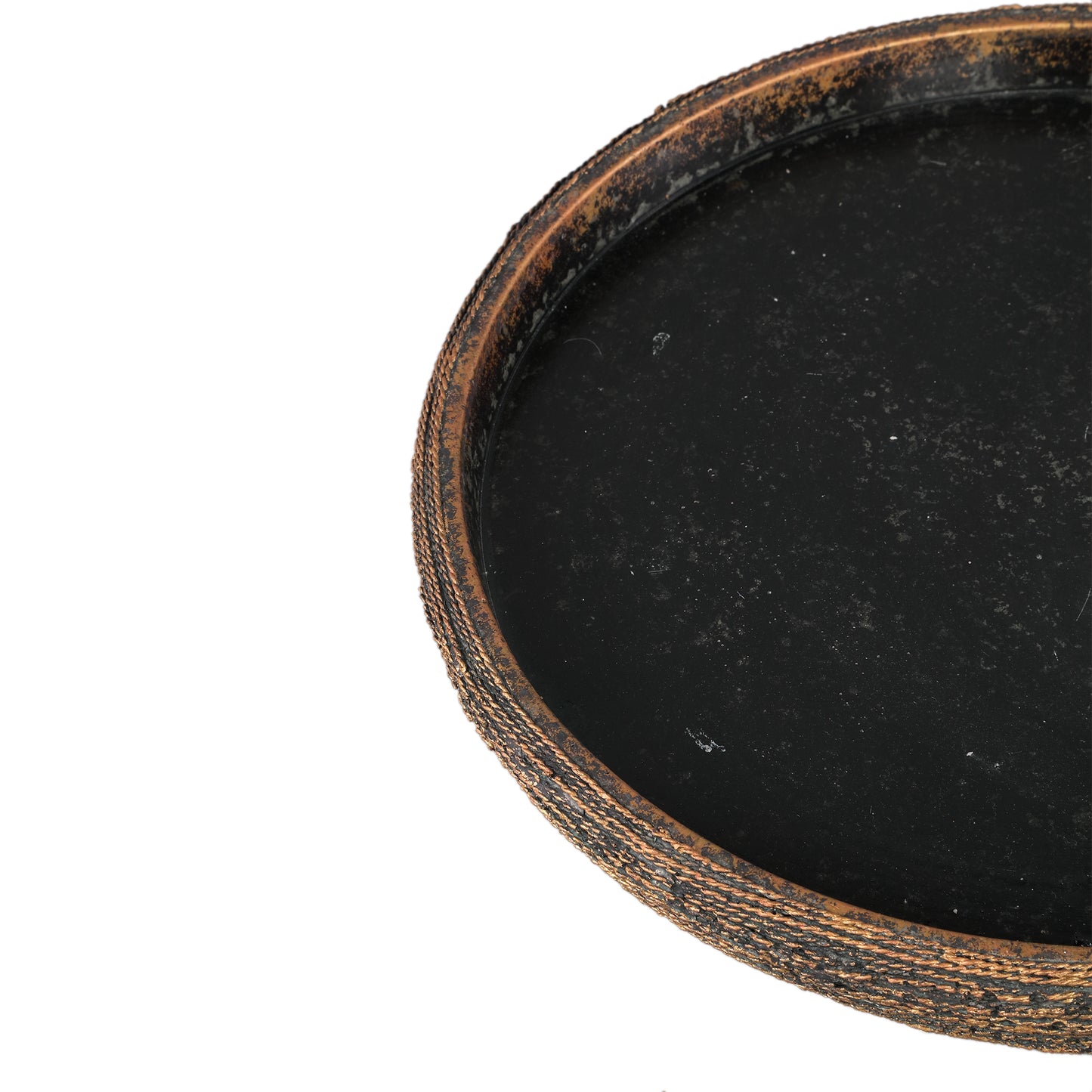 Ricci Black Cement Plate Ribbed Round L