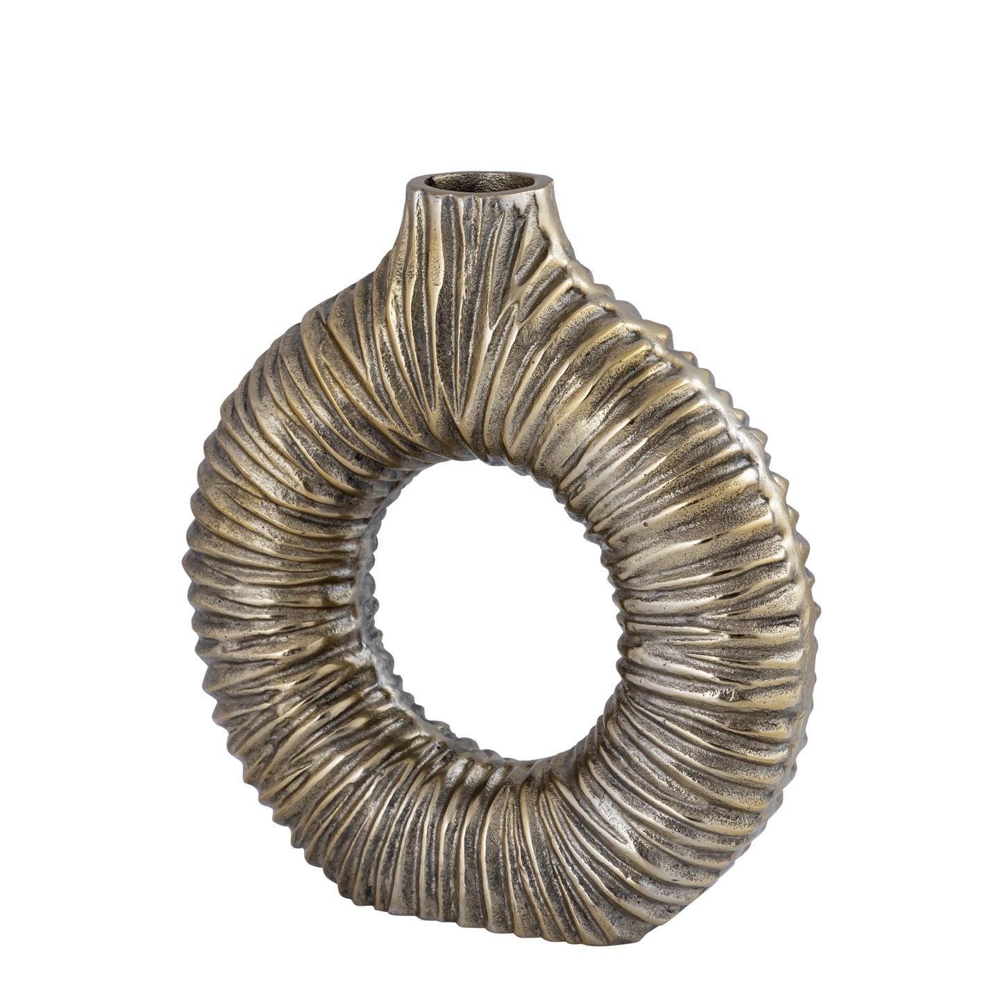 Jiss Gold Casted Alu Open Vase Round L