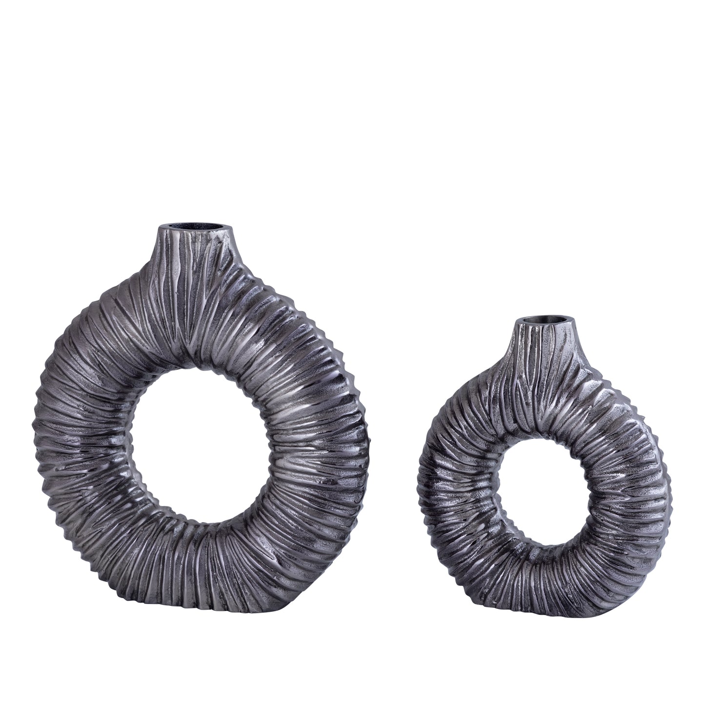 Jiss Silver Casted Alu Open Vase Round L