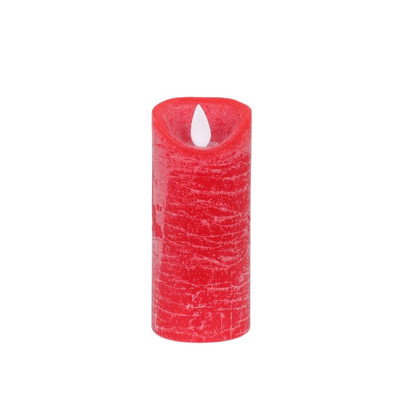 LED Licht Kaars Rustiek Rood Bewegende Vlam XS Set van 12 Stuks 12.5x5.5x5.5 cm