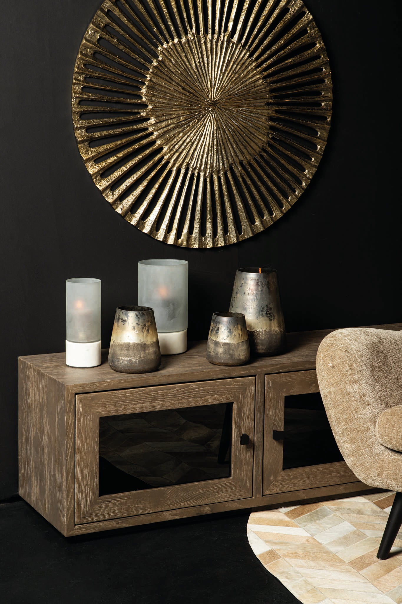 Conree White Matt Glass Stormlight Marble Base S