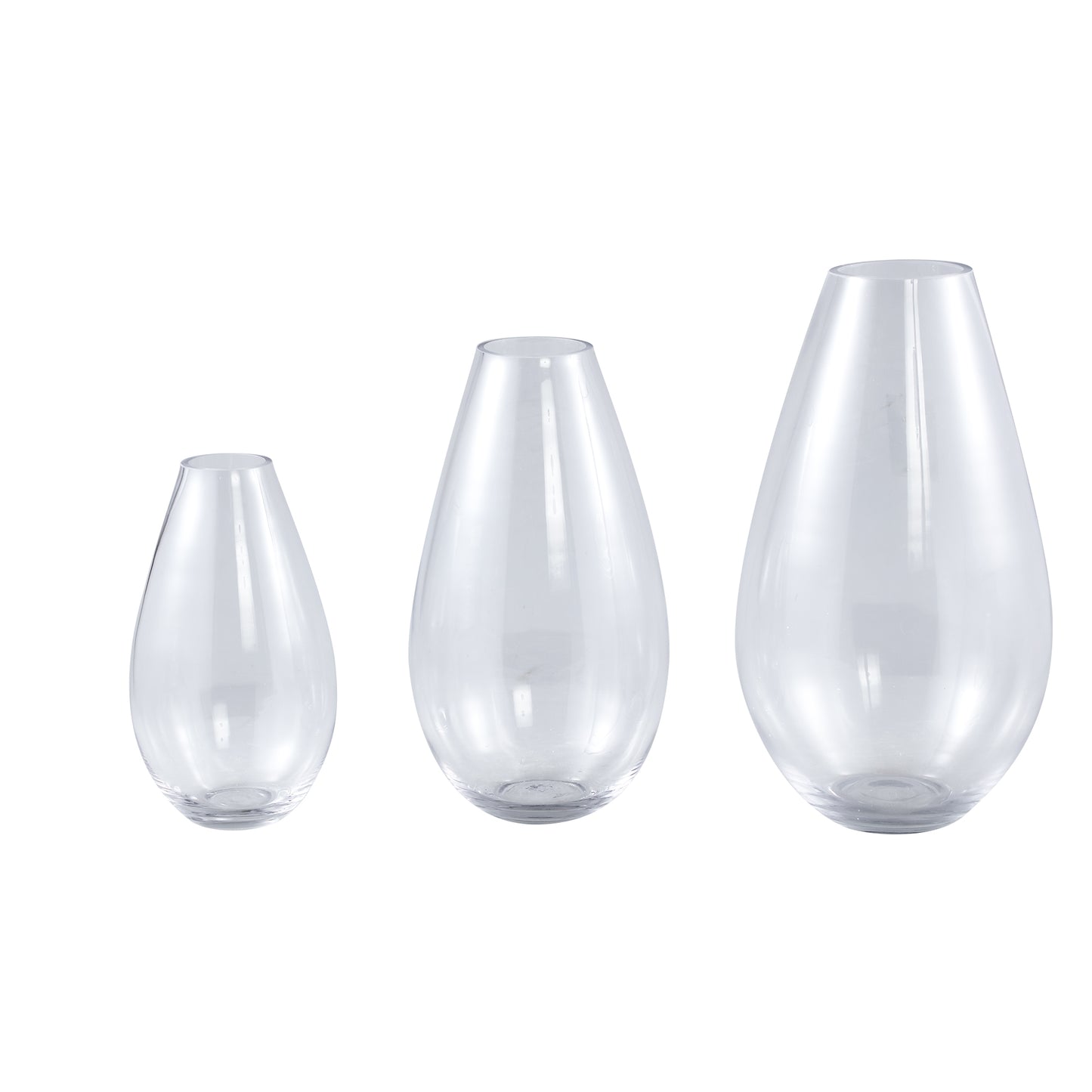 Alcide Helder Rond Glazen Vaas Set van 12 Stuks 28x15.5x15.5 cm