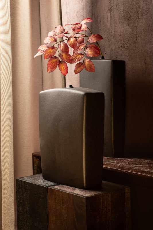 Janettee Black Rectangle Shaped Ceramic Bottle L