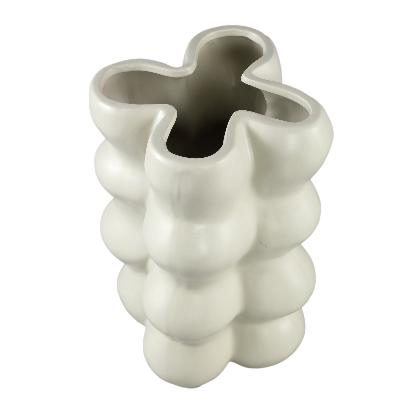 Baille Cream Bulbs Shaped Ceramic Pot Low