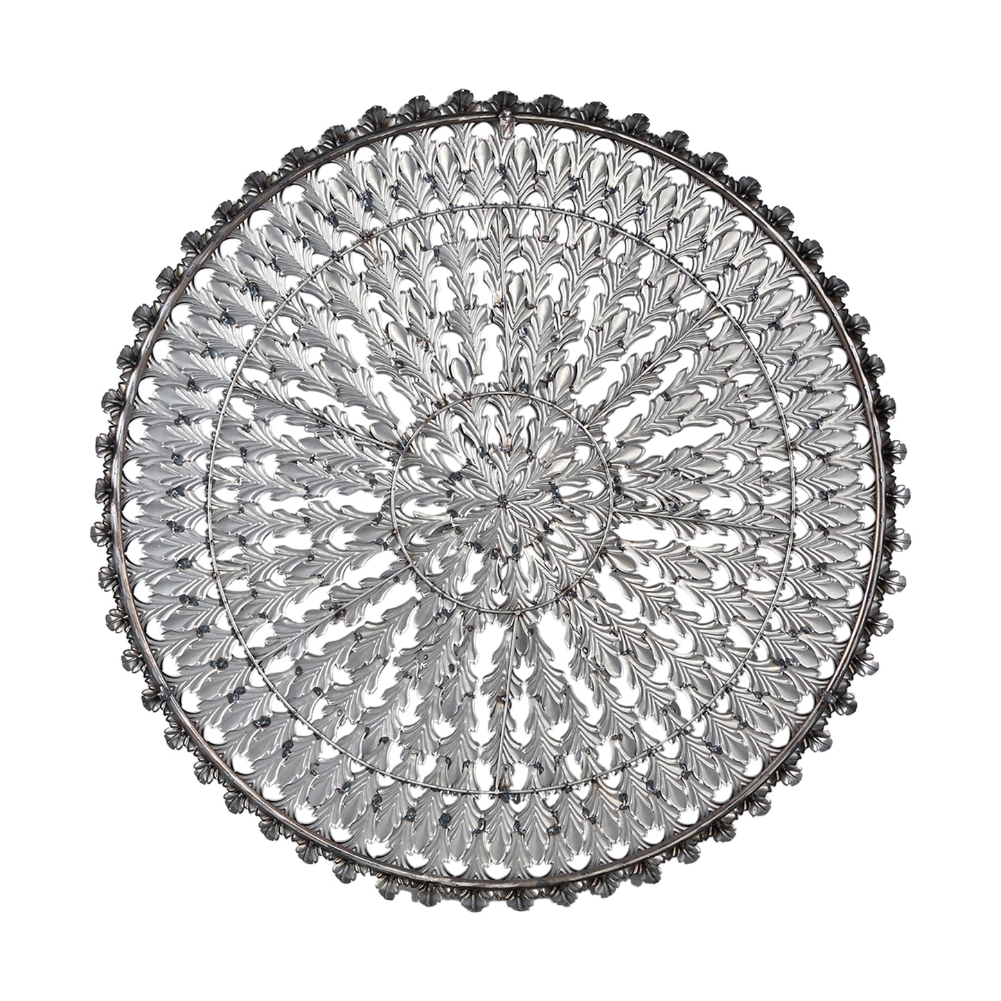 Xavery Copper Round Iron Wall Panel Carved Look S