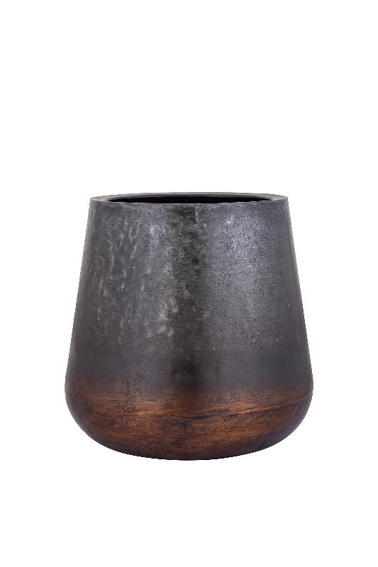 Nouska Zwarte Aluminium Pot Met Koperen Bodem L 72x69x69 cm